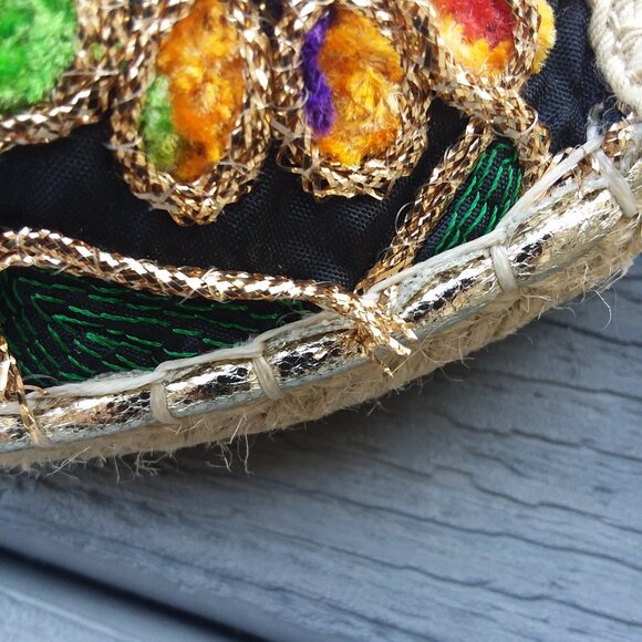 Embroidered  Multi-colored  Espadrille Flats - Picture 6 of 7